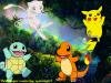 Squirtle, Charmander and Pikachu